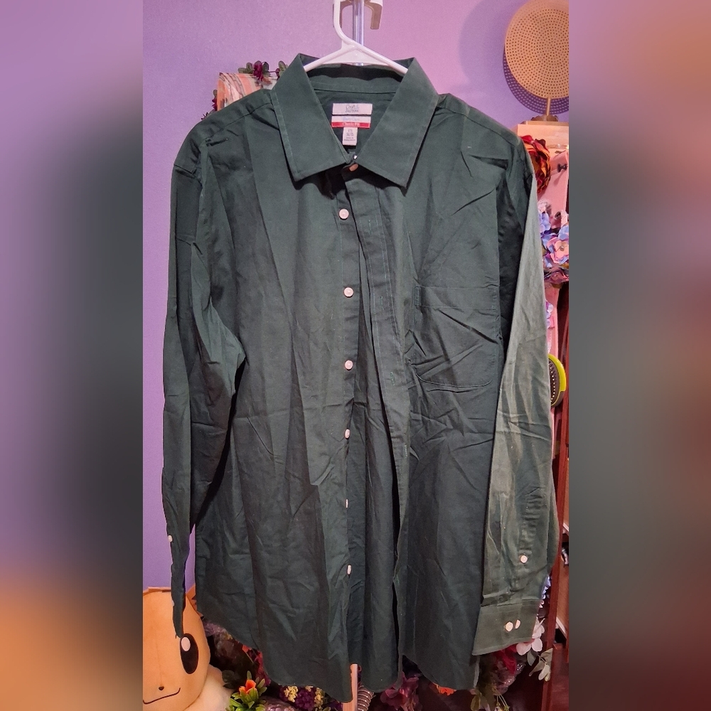 Croft & Barrow Men's Green Casual Button Down Shirt